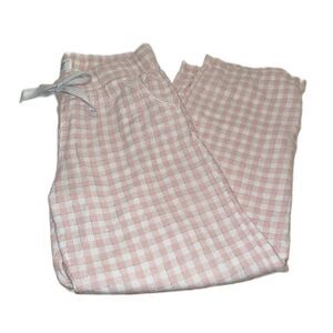Denver Hayes High Waist Plaid Pajama Bottoms Large Pink